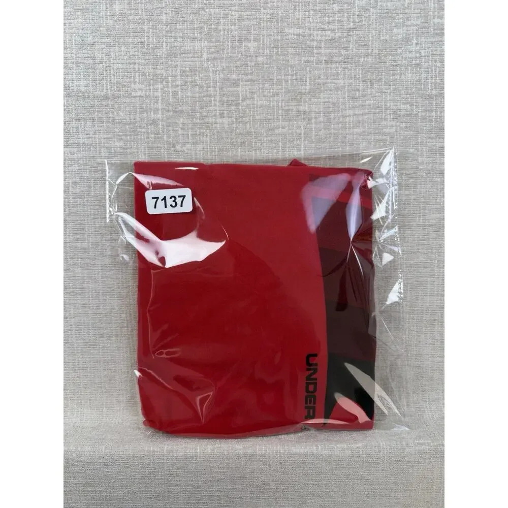 Under Armour Men’s XL HeatGear T-Shirt Red Black Logo Graphic Loose Fit